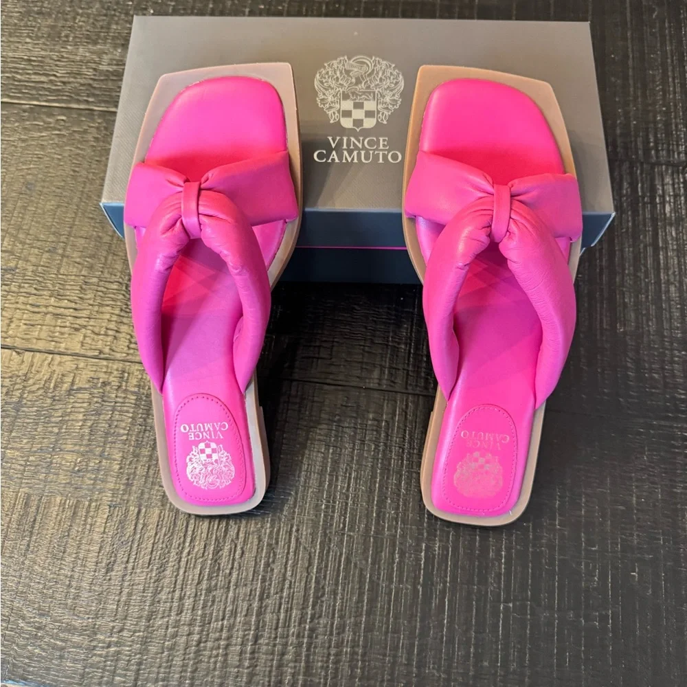 Hot Pink Vince Camuto Pink Napa Seda Women's Sandals 8 M NWT - Picture 7 of 9